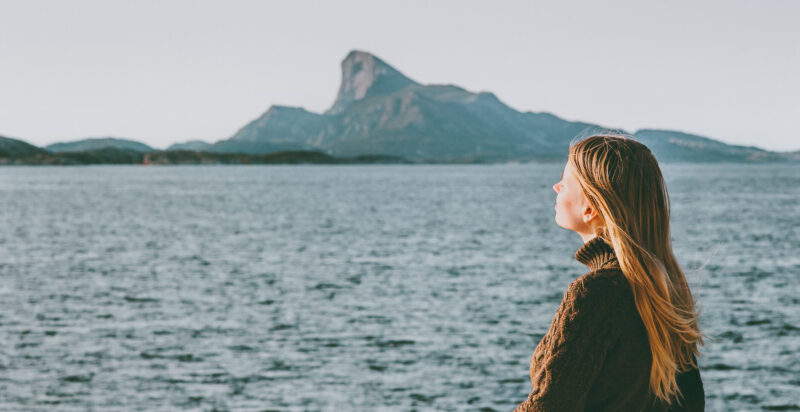 Peptan-woman on a ferry banner